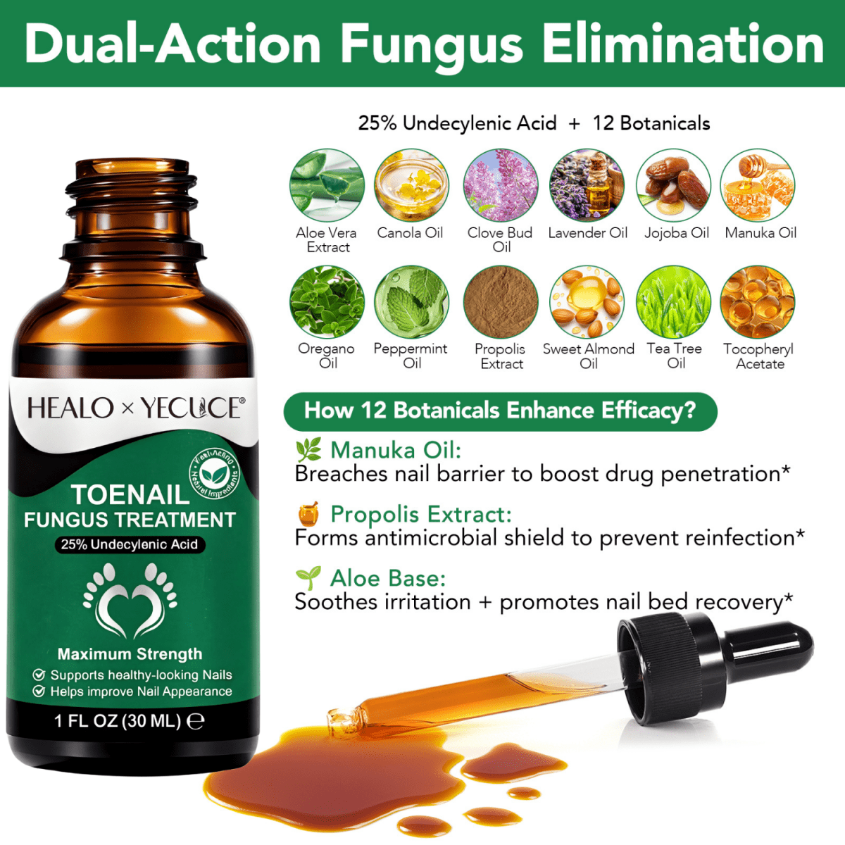 HEALO Yecuce® Toenail Fungus Treatment Oil - 30ml/1 fl.oz | + Nail File - HEALO